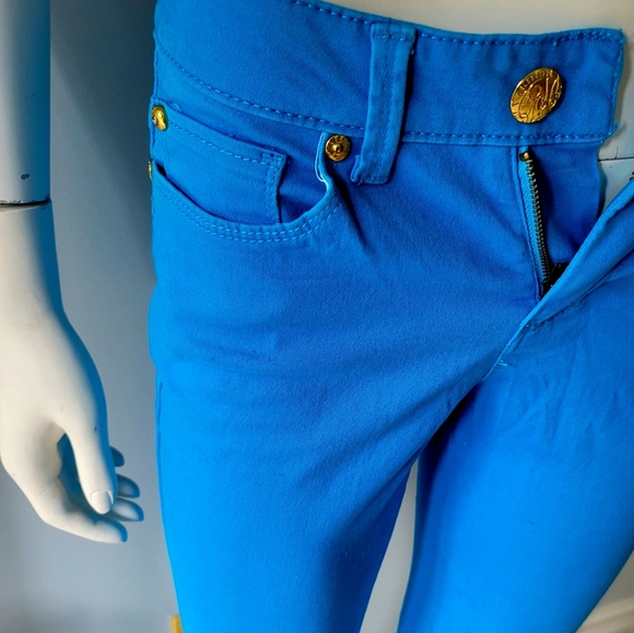 BRAND NEW! Celebrity Gold Skinny Jeans Sea Blue Size 2 - Picture 3 of 12